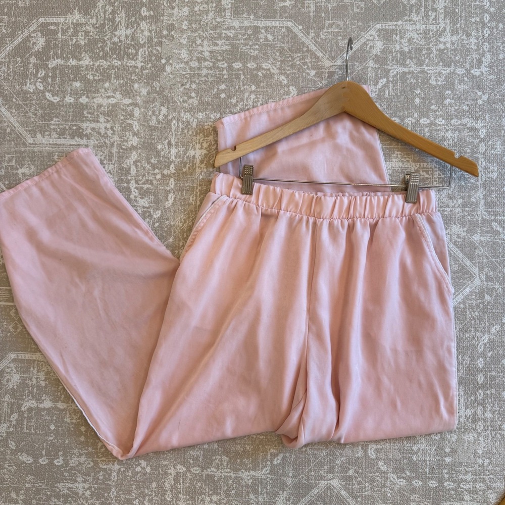 Jason‎ Wu Women's Pink Elastic Waist Wide Leg Pants Size M